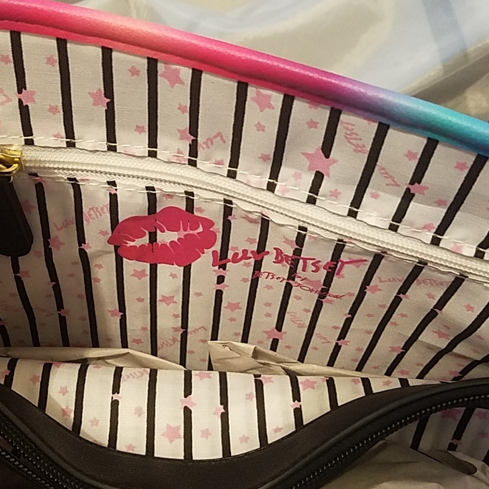 EUC Betsey Johnson tote multi color handle - Picture 4 of 5